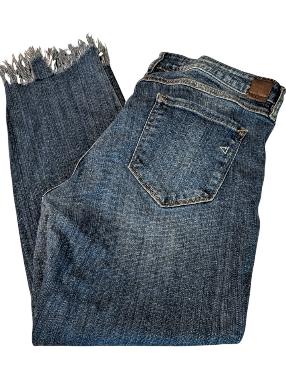 Hidden Blue Denim Fringe Cropped Jeans Size 31